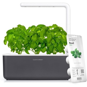 image:imageClick amp Grow Indoor Herb Garden Kit with Grow Light  Smart Garden for Home Kitchen Windowsill  Easier Than Hydroponics Growing System  Vegetable Gardening Starter 3 Basil Pods Included GreyGray